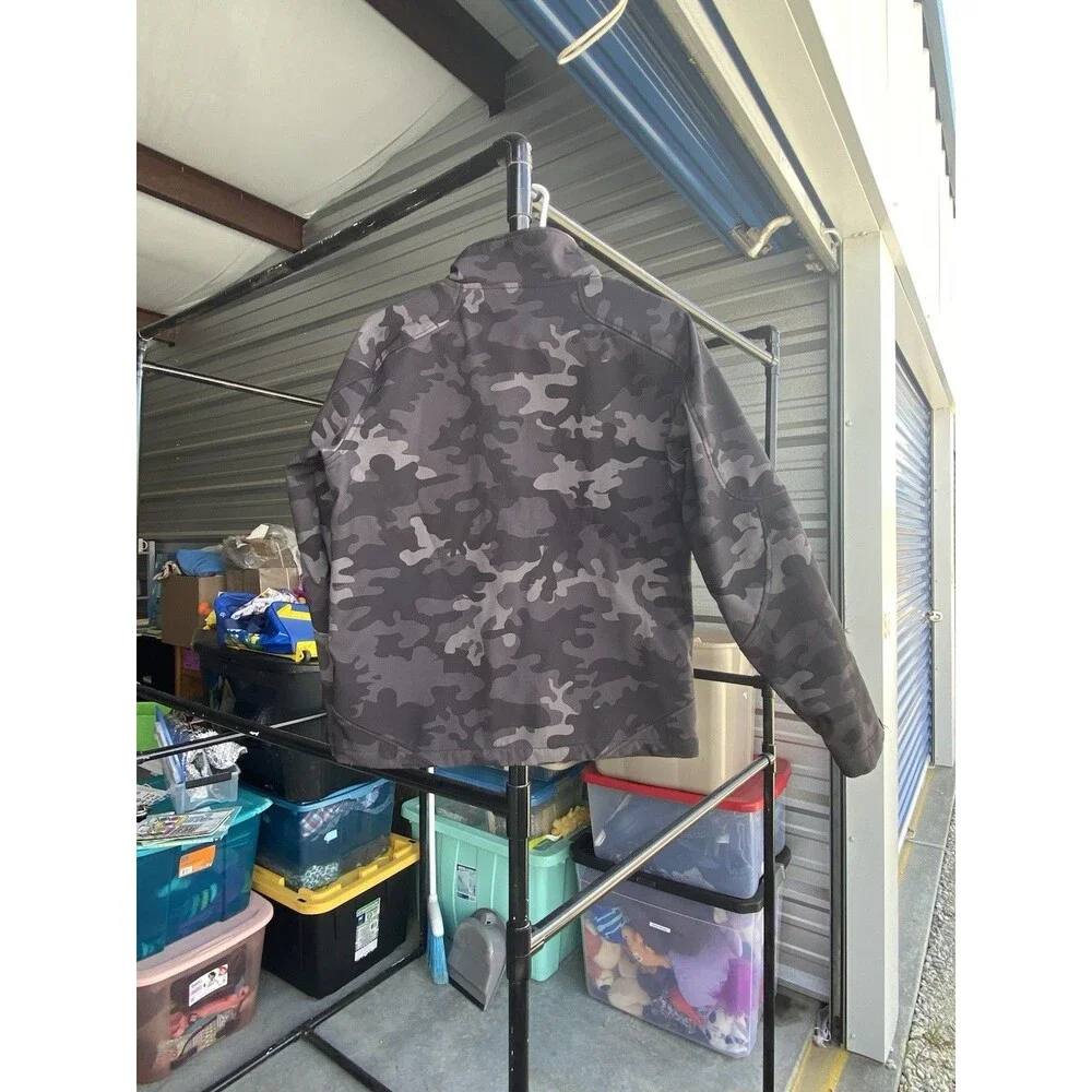 Snozu Youth L 14/16 Extreme Gear Softshell Jacket Black Camo Full Zip Fleece